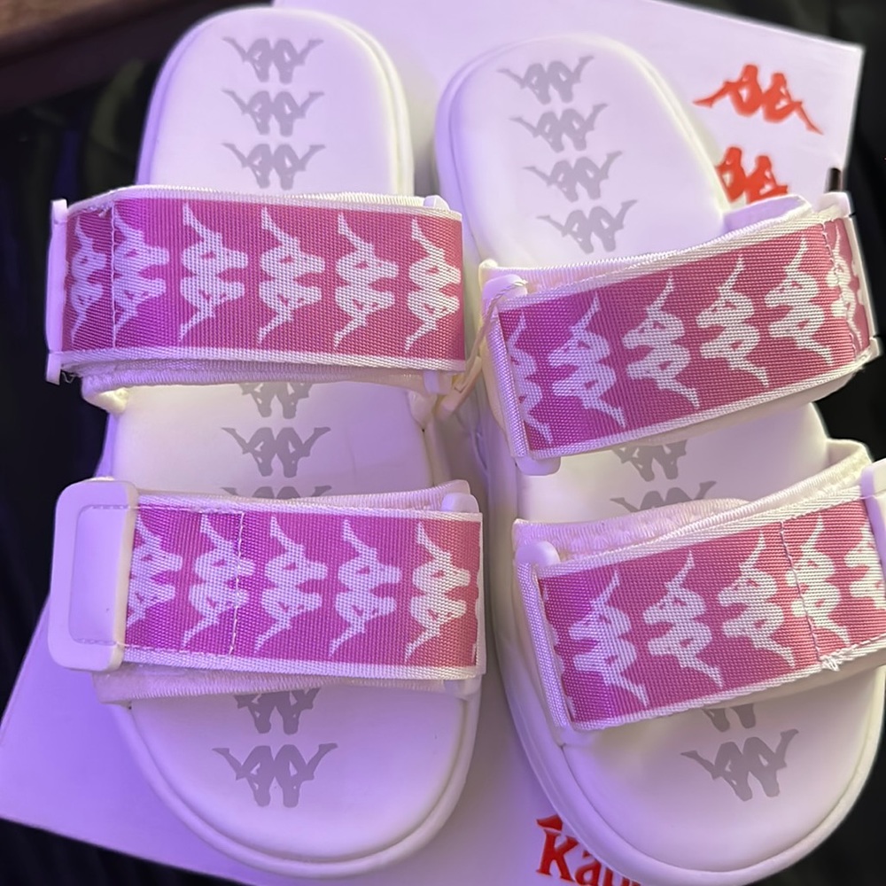 Kappa white pink Slides